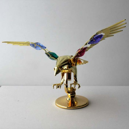 Adler bunt mit Swarovski Elements vergoldet