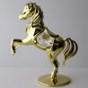 Pferd auf Ständer mit Sattel und Swarovski Elements vergoldet