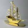 Schiff mit Swarovski Elements vergoldet