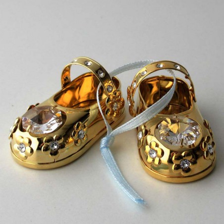 Baby Schuh  Swarovski Elements vergoldet