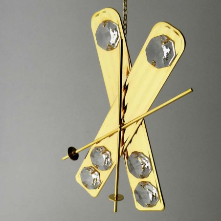 Ski hängend* mit Swarovski Elements vergoldet