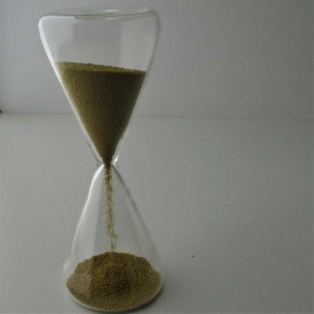 Glas Sanduhr 30 Sek. 13 cm Glas mit Goldkügelchen konisch