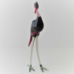 Glas Vögel Reiher 11cm violett 2 sortiert stehend
