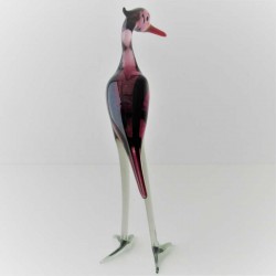 Glas Vögel Reiher 11cm violett 2 sortiert stehend