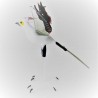 Glas Vögel  Sekretär 11cm stehend weiss-schwarz