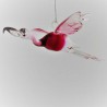 Glas Flamingo 120mm fliegend Kristall blau zum hängen