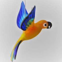 Glasvogel, Papagei 70 mm mini zum hängen,