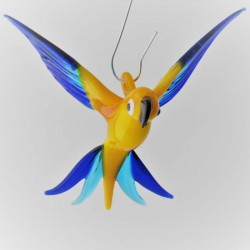 Glasvogel, Papagei 70 mm mini zum hängen,