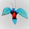 Glasvogel, Eisvogel 65mm mini blau Bernstein, zum hängen