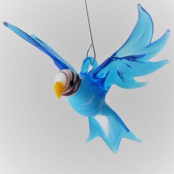Glasvogel, Wellensittich 70mm mini blau-weiss zum hängen