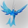 Glasvogel, Wellensittich 70mm mini blau-weiss zum hängen