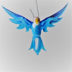 Glasvogel, Wellensittich 100mm blau zum hängen