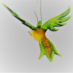 Glasvogel, Wellensittich 100mm  gelb-grün zum hängen