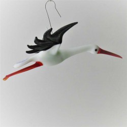 Glasvogel, Storch 130mm zum hängen,