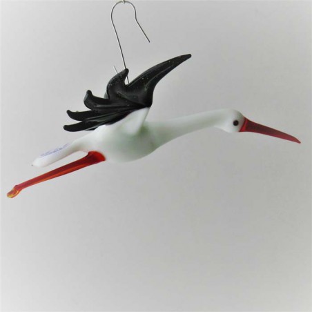 Glasvogel, Storch 130mm zum hängen,