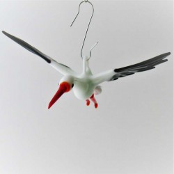 Glasvogel, Storch 130mm zum hängen,