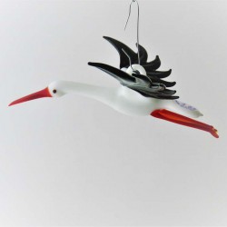 Glasvogel, Storch 130mm zum hängen,