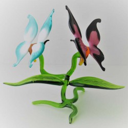Glas Schmetterlinge 2, 140mm  auf Baum gross 140mm zum stellen