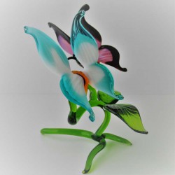 Glas Schmetterlinge 2, 140mm  auf Baum gross 140mm zum stellen