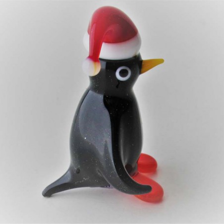 Glasvogel, Pinguin 45mm mit Mütze zum stellen