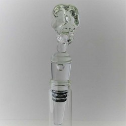 Glas Flaschenverschluss 15cm Schädel klar