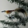 Glasvogel, mini Neuntöter mit Naturfedern
