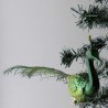 Glasvogel, Pfau grün gross mit Pfauenfeder