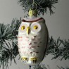 Glasvogel Eule kleine braun bemalt,