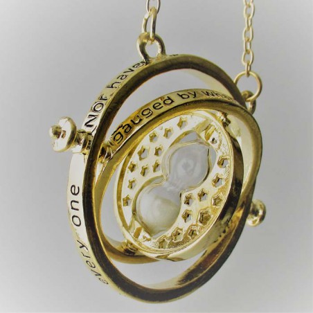 Halskette Zinklegierung, mit Glas Sanduhr, platiniert ca.30cm
