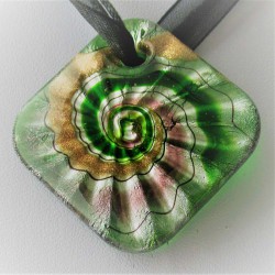 Muranoglas Quadrat 46mm Silberfolie gemischte Farben