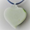 Muranoglas Herz 20 mm weiss-grün zum hängen