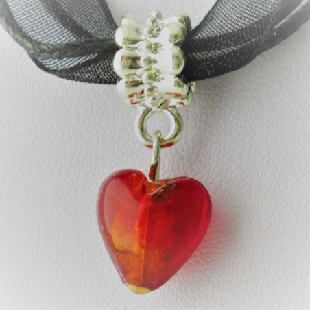 Muranoglas Herz 27x12mm zum hängen