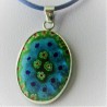 Muranoglas 33x18mm Mille Fiori Oval zum hängen
