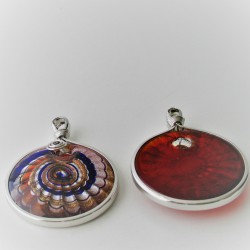 Muranoglas rund 60mm Silberfolie gemischte Farben