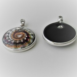 Muranoglas rund 60mm Silberfolie gemischte Farben