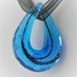 Muranoglas Tropfen 48mm Silberfolie zum hängen
