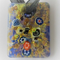 Muranoglas Rechteck 45x35mm zum  Anhängen