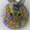 Muranoglas runder 43mm Mille Fiori Scheibe Anhänger