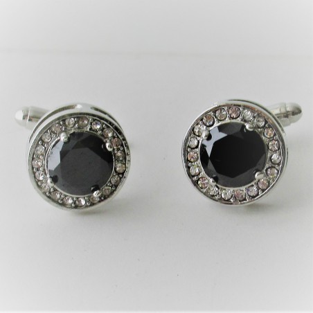 Manschettenknöpfe mit Swarovski kristallen & Metall