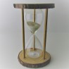 Sanduhr 3 min 15 cm Glas im Naturholz Gestell