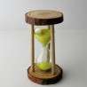 Sanduhr 3 Min. 9.5cm Glas im Naturholz Gestell,