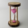 Sanduhr 3 Min. 9.5cm Glas im Naturholz Gestell,