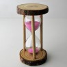 Sanduhr 3 Min. 9.5cm Glas im Naturholz Gestell,