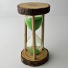 Sanduhr 3 Min. 9.5cm Glas im Naturholz Gestell,