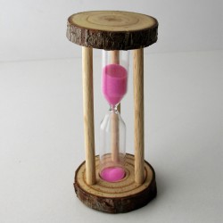 Sanduhr 2 min 9.3 cm zylindrisch Glas im Naturholz Gestell