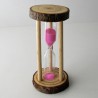 Sanduhr 2 min 9.3 cm zylindrisch Glas im Naturholz Gestell