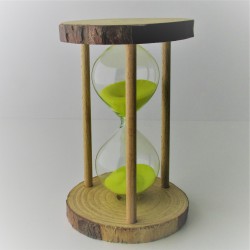 Sanduhr 10 Min. 9.5cm Glas  im Naturholz Gestell,