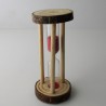 Sanduhr 10 Min. 9.3cm Rot, zylindrisch Glas im Naturholz Gestell,