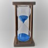 Sanduhr 15 Min. 18cm Glas im  Holzgestell Nussbaum dunkel