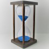 Sanduhr 15 Min. 18cm Glas im  Holzgestell Nussbaum dunkel